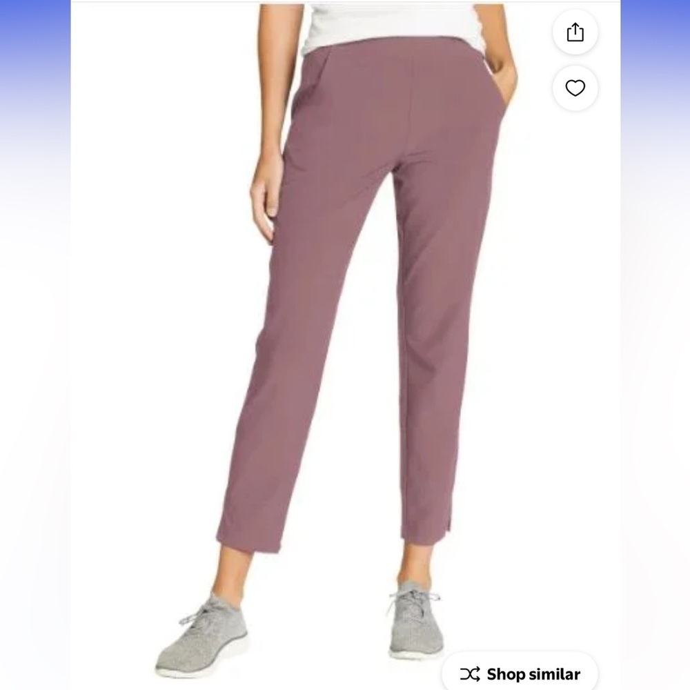 Eddie Bauer Women's Traveler Ankle Pants size medium dusty violet UPF 50+ hiking